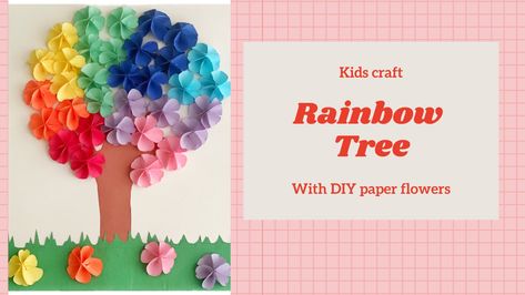 DIY rainbow tree craft with paper flowers  #rainbowflowers #papercrafts #diyflower #paperflowertutorial #rainbowcraft #diycraftideas Tree With Paper, Flower Activity, Craft With Paper, Play Based Learning Activities, Rainbow Colour, Rainbow Tree, Diy Rainbow, Tree Craft, Rainbow Flower