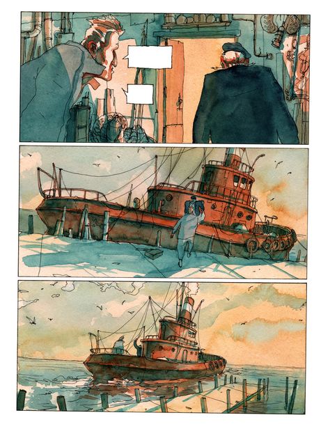 The Man Without Dream on Behance Watercolor Comic Illustration, Watercolor Graphic Novel, Watercolor Comic Art, Comic Watercolor, Watercolor Comic, Indie Comics Art, Graphic Novel Illustration, Indie Comics, Comic Book Layout