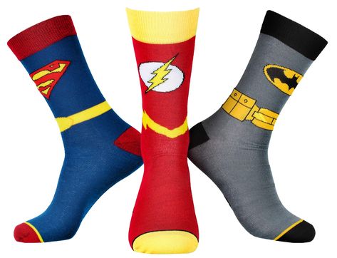 PRICES MAY VARY. 96% Polyester / 2% Spandex / 2% Other Fiber Imported Pull On closure Machine Wash THESE ARE OFFICIALLY LICENSED DC COMICS SOCKS - These 3 pairs of superhero crew socks are guaranteed officially licensed products manufactured by one of the largest pop culture retail designers in the world, Bioworld. 3 PAIRS WITH 3 DIFFERENT DESIGNS - Each 3 pack features costume design sets of Batman, Superman, and The Flash socks. DURABLE BUT SOFT FABRIC BLEND - Made of a soft and stretchy tri-b The Flash Batman, Batman Socks, Justice League Superman, Superhero Socks, Superhero Team, Dc Comics Superheroes, Batman Superman, Design Set, Men Shoes Size