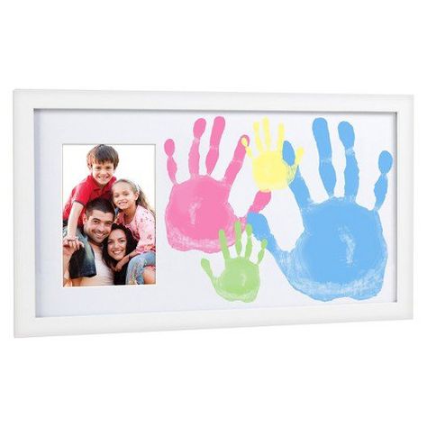 Pin for Later: The Most Thoughtful Mother's Day Gift Ideas Grandma Will Absolutely Love Family Handprint Frame Pearhead Family Handprint Frame ($20) Handprint Frame, Family Handprint, Family Hand Prints, Baby Picture Frames, Gotcha Day, Footprint Art, Handprint Crafts, Family Frames, Handprint Art