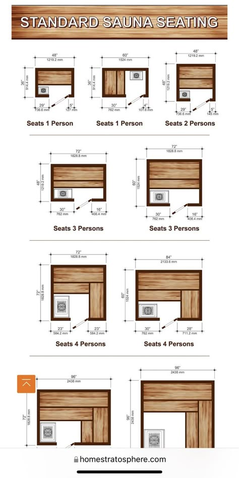 Sauna House Ideas, Bathroom With Sauna Floor Plan, Nordic Sauna Design, Indoor Sauna Room Ideas, Two Person Sauna, Sauna Home Ideas, Sauna Plan Architecture, Tiny House Sauna, Home Built Sauna