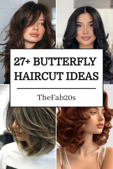 Explore the versatility of the butterfly haircut for different hair lengths – from long to medium to short! This trendy and chic hairstyle adds volume and movement to your locks, creating a soft and flattering look. Whether you have flowing long hair or a stylish bob, the butterfly haircut can elevate your style game effortlessly. Rock this modern cut with confidence and embrace a fresh new vibe that suits your unique personality. Discover endless styling possibilities with the iconic butterfly Feathered Butterfly Haircut, Butterfly Haircut No Bangs, Butterfly Layers Hair Medium Short, Bob Butterfly Cut, Butterfly Medium Haircut, Butterfly Haircut With Side Part, Butterfly Cut Medium Length, Butterfly Bob Haircut Medium, Butterfly Cut Side Part