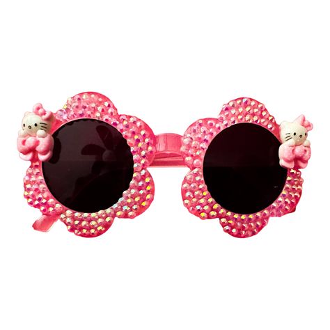 Bling Sunglasses, Sunglasses For Kids, Large Hair Bows, Custom Sunglasses, Hello Kitty Pink, Kids Glasses, Pink Hello Kitty, Pink Bling, Baby Style