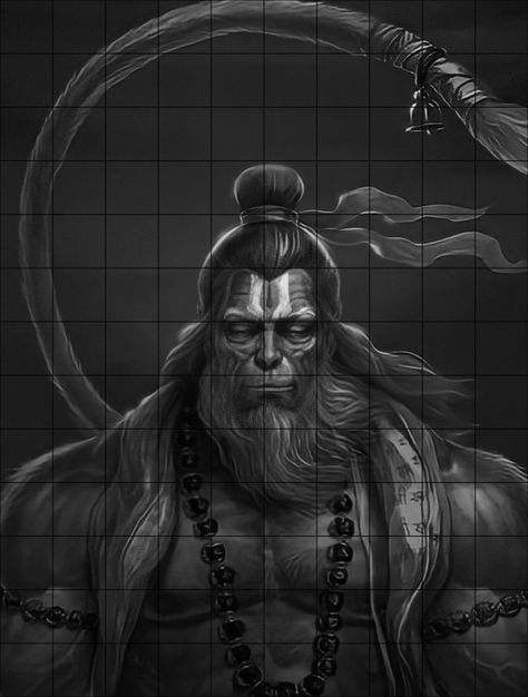 Hanuman Portrait Sketch, Hanuman Sketch, Tiger Art Drawing, Iron Man Drawing, Pencil Arts, Mahadev Tattoo, Marvel Art Drawings, Grid Art, Pencil Drawing Images