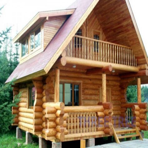 Log cabin Wooden House Plans, Wood House Design, Wooden House Design, Small Cabins, Small Wooden House, Wooden Cottage, Best Tiny House, House Plan Gallery, Tiny Cabins