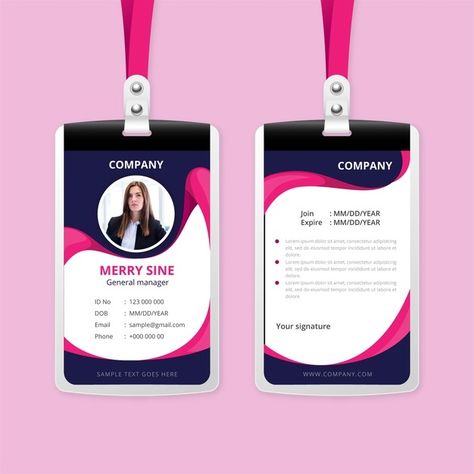 Abstract id cards concept | Free Vector #Freepik #freevector #business #abstract #card #design I Card Design School, Abstract Cards, Id Card Design, Identity Card Design, Employee Id Card, Arduino Robot, Corporate Id, Blue Business Card, School Id