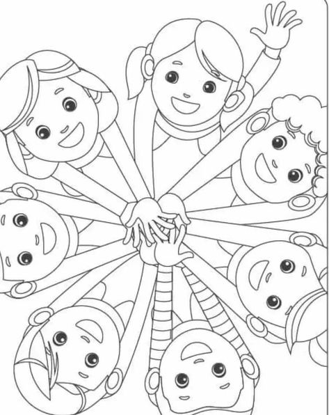 Friendship Crafts, Funny Children, School Art Activities, Fun Lifestyle, Earth Day Crafts, School Murals, Coloring Art, Drawing Color, Bible Coloring