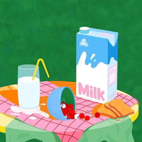 Explore the creamy, dreamy art of milk illustration! Join us on a creative journey through the enchanting world of dairy art, packed with fun tips and trends. Dairy Art, Milk Illustration, Milk Delivery, Tea Illustration, Milk Packaging, Naive Illustration, Bowl Of Cereal, Duck Art, Illustration Ideas