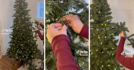 This genius Christmas tree hack shows how you can use garland to make your artificial tree appear more full. Bathtub Diy, Diy Pull Out Shelves, Pressure Washer Tips, Diy Car Cleaning, Dog Food Stands, Winter Checklist, Hair Problem, Workshop Layout, Home Maintenance Checklist