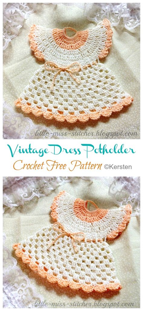 Vintage Dress Potholder Crochet Free Patterns - Hot Pad #Potholder; Free #Crochet; Pattern Vintage Crochet Hot Pad Patterns, Crochet Vintage Pattern, Vintage Crochet Potholder Patterns Free, Vintage Potholders Free Pattern, Potholder Crochet Pattern, Crocheted Potholders Patterns Free, Potholders Crochet, Crochet Potholders Free Patterns, Vintage Crochet Patterns Free