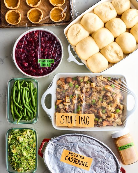 Thanksgiving Prep Ahead, Classic Thanksgiving Menu, Thanksgiving Menu Ideas Side Dishes, Make Ahead Salads, Thanksgiving Prep, Classic Thanksgiving, Traditional Thanksgiving Menu, Thanksgiving Dinner Menu, Thanksgiving Dinner Recipes