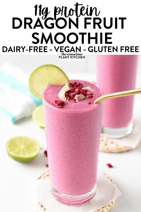 Inflammatory Smoothies, Dragon Fruit Smoothie Recipe, Dragonfruit Recipes, Pitaya Smoothie, Plant Based Smoothies, Smoothie Recipes With Yogurt, Pink Smoothie, Dragon Fruit Smoothie, Fruit Smoothie Recipes Healthy