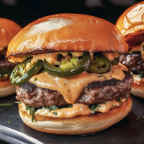 Are you ready to elevate your burger game with a bold and spicy twist? Look no further than this Jalapeño-Onion… Jalapeno Smash Burger, Jalapeno Burger Recipe, Nacho Burger, Jalapeno Burger, Spicy Burger, Pasta Restaurants, Burgers Recipes, Smash Burgers, Burger Dogs