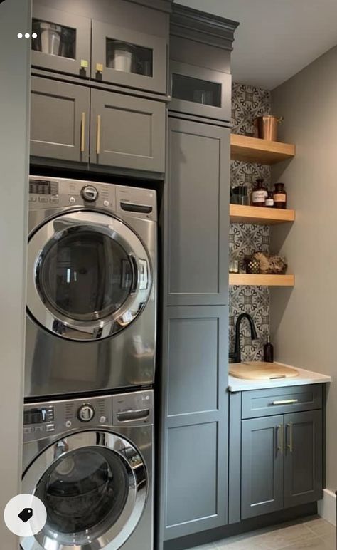 Utility Room Designs, Stacked Laundry Room, Pantry Laundry Room, Dream Laundry Room, Laundry Room Closet, Mudroom Laundry Room, Laundry Room Layouts, Laundry Room Renovation, Laundry Design