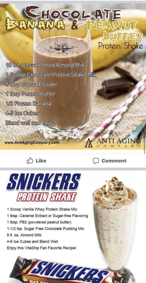 Ww Protein Shakes, Snickers Protein Shake, Slim Fast Shake Recipes Chocolate, Vanilla Protein Shake Recipes Fat Loss, Protien Shakes For Fat Loss, Snickers Protein, Liquid Diet Recipes, Peanut Butter Protein Shake, Protein Milkshake