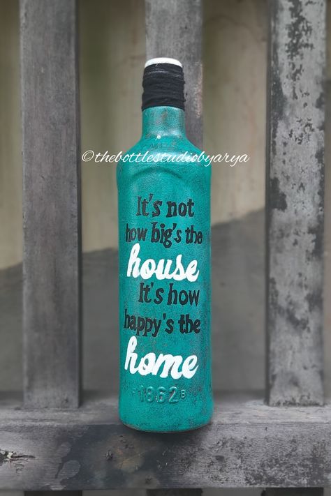 Decor your home with tbis unique bottles.  Hand painted with love. Unique Bottles, Square Bottle, Cork Crafts Diy, Wine Bottle Lamp, Hand Painted Bottles, Bottle Craft, Beautiful Farm, Diy Bottle Crafts, Bottle Lamp