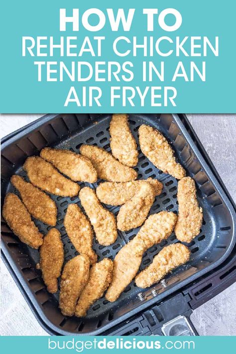 Learn how to reheat chicken tenders in air fryer and leftovers will turn out crispy and juicy every time! In just 5 minutes, you can easily reheat chicken tenders in air fryer. Save money and reduce food waste with this simple kitchen tip. Reheat chicken tenders in air fryer then serve for quick dinners, easy lunches and snacks. Instructions for how to reheat chicken tender in oven included. Click through to learn how to reheat chicken tenders in air fryer!! #airfryer #chickentenders #leftovers Food In Air Fryer, Chicken Tenders In Air Fryer, Reheat Fried Chicken, Chicken Leftovers, Quick Chicken Breast Recipes, Reheat Chicken, Favorite Recipes Chicken, Airfryer Recipes, Healthy Chicken Dinner