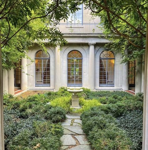 Courtyard Ideas, Small Courtyard, Backyard Inspo, Plaster Walls, Parquet Flooring, Wood Trim, Engagement Shoots, High Ceiling, Lattice