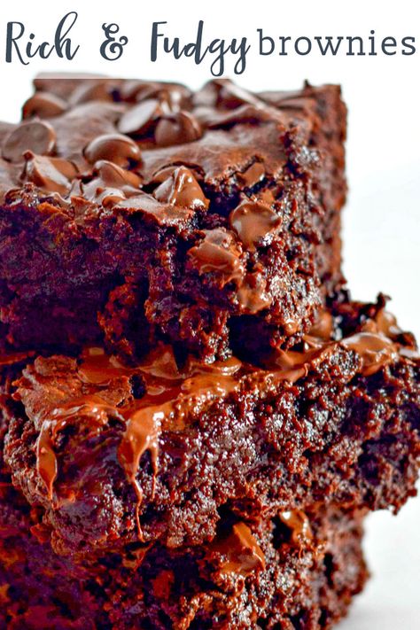 If you’re looking for the best homemade brownie recipe, look no further! These fudgy brownies are thick, rich, and perfectly chocolatey. #chocolate #brownies #bars #dessert Rich Fudgy Brownies, Rich Chocolate Brownies, Thick Fudgy Brownies, Choc Brownie Recipe, Rich Brownies Recipe, Best Brownies Recipe, Recipe For Brownies, Choc Brownies, Homemade Brownie Recipe