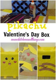 Pikachu Valentine's Day Box - Crafty Morning Pokemon Valentines Box, Valentine Boxes For School, Pokemon Valentine, Kids Valentine Boxes, Valentine Card Box, Youngest Daughter, Valentine Day Boxes, Creative Valentines, Valentines School