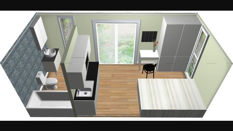 Granny Flat Plans, Container House Interior, Backyard Cabin, Studio Floor Plans, Rent House, Pod House, Tiny Houses For Rent, Granny Flats, Shed Home