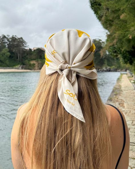 Sun silk cotton bandanna🌞. Wear it as a top, on your hair or just hang it on your bag. #bymarieljewelry #bandana #beachbandana #beachvibes #magicalsaltedvibes #silkbandana #sun #sole #soleil Silk Bandana, July 15, Head Scarf, Wear It, You Bag, Sun, Silk, Hair, How To Wear