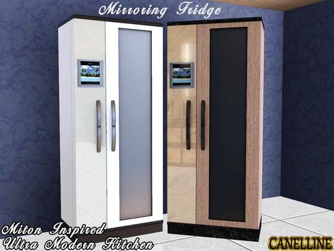 Modern Fridge, Big Fridge, Ultra Modern Kitchen, White Fridges, Modern Kitchen Appliances, Sims 4 Kitchen, Kitchen Fridges, Bar Fridges, Kitchen Refrigerator