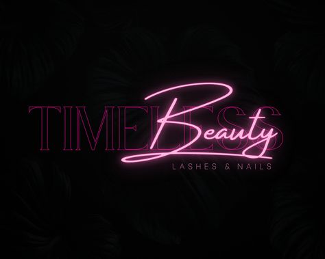 Hair Business Logo Design Ideas, Hair Business Names Ideas, Lash Business Logo, Neon Branding, Lipstick Business, Salon Board, Pink Lashes, Nails Logo, Makeup Logo Design