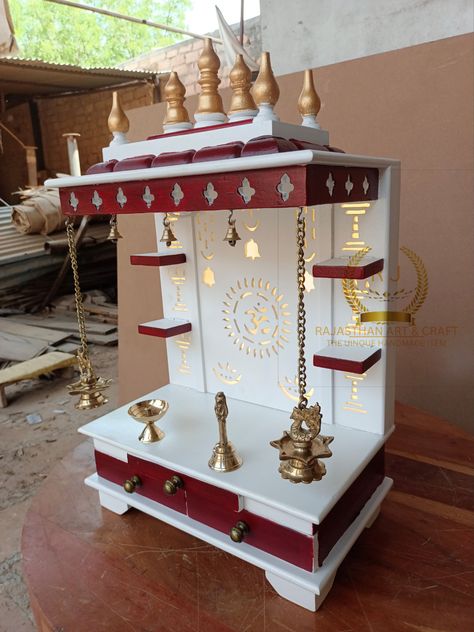 Don't miss out on our R ,J MAHA SALE RJ! 🎉 Save up to 13% OFF on our Wooden temple teak wood Open pooja temple Marbale Look White Paint by Hand. Shop now! #SALE #Discounts #HomeDecor #Temple #LimitedTimeOffer Pooja Shelf, Temple Room, Wooden Temple, Coffee Colors, Pooja Mandir, Painted Drawers, Coffee Painting, Fancy Blouse, Pooja Rooms