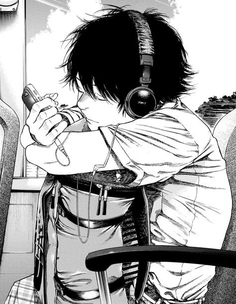 Manga Scenes/Panels & Stuff Anime Character, A Man, Headphones, Anime