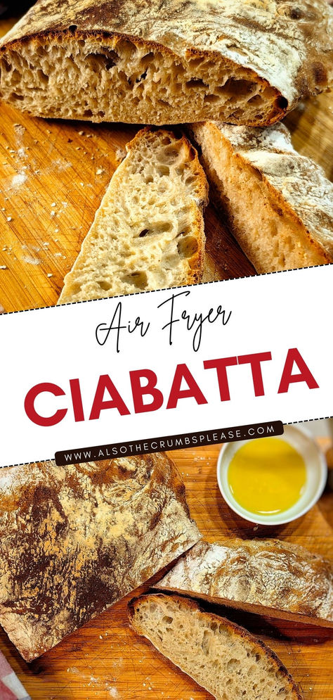 Dive into our step-by-step tutorial of making the perfect ciabatta in an air fryer. Discover the unique joy of air-frying your way to a crusty ciabatta with an extraordinarily airy interior, right in your kitchen. Chibatta Bread, Ciabatta Recipe, Whole Wheat Biscuits, Airy Interior, Wheat Biscuits, Bread At Home, Savory Bread, Air Fryer Recipes Chicken, Air Fryer Dinner Recipes