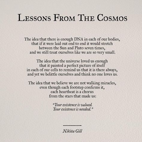 Nikita Gill, Poem Quotes, A Poem, The Cosmos, Poetry Quotes, Pretty Words, Spiritual Growth, Thoughts Quotes, Beautiful Quotes