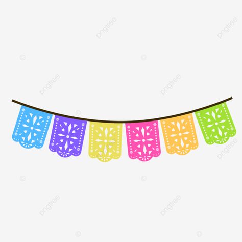 Papel Picado Drawing, Mexican Pinata, Mexican Pattern, Party Cartoon, Ap Spanish, Image Paper, Party Flags, Paper Banners, Transparent Paper