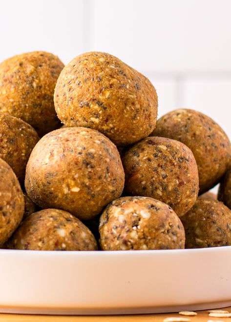 Easy Date Protein Balls (Vegan, Healthy) - Shane & Simple Protein Balls Vegan, Date Protein Balls, Vegan Protein Balls, Vegan Energy Balls, Protein Balls Healthy, Vegan Bars, Best Vegan Protein, Vegan Protein Bars, Vegan Bar