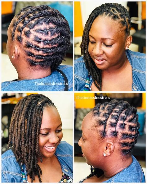 Locs Started by Drea 🌿 . . Openings available in January 🍃 . . I am a Loc Specialist 🍃 I start loc journeys, repair locs, groom, style… | Instagram Side Loc Styles, Natty Dreads, Loc Knots, Short Dread Styles, Loc Updos, Healthy Locs, Locs Ideas, Lock Styles, Loc Nation