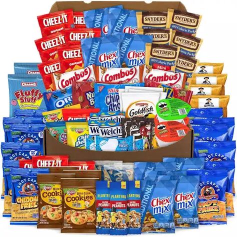 Big Party Snack Box (75 ct.) | Google Shopping Cheez Its, Nabisco Cookies, Welches Fruit Snacks, Cotton Candy Party, Big Snacks, Planters Peanuts, Goldfish Crackers, Rice Krispies Treats, Movie Snacks