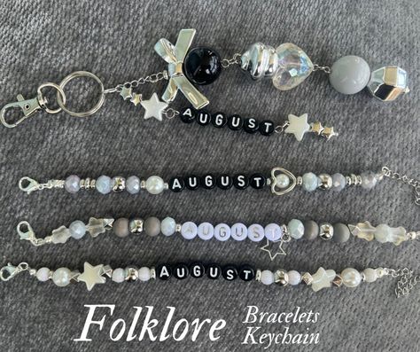 Folklore Friendship Bracelet, Friendship Bracelets Beaded, August Folklore, Swift Friendship Bracelets, Taylor Swift Friendship Bracelets, Frendship Bracelets, Taylor Bracelet, Folklore Taylor Swift, Bracelets Beaded