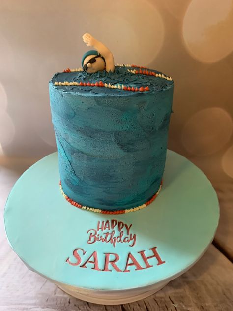 Birthday Cake Swimming, Swimming Cake, 70th Birthday Cake, Wild Swimming, 70th Birthday, Cake Decorating, Birthday Cake, Swimming, Baking