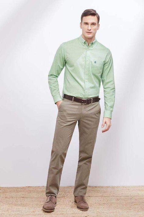 Green Shirt Outfit Men, Green Shirt Outfit, Green Shirt Outfits, Business Casual Attire For Men, Mens Dress Outfits, Mens Business Casual Outfits, Shirt Outfit Men, Formal Men Outfit, Pants Outfit Men