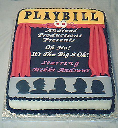 Playbill - Rolled Fondant with Fondant Decorations Theatre Cake, Nyc Party, Graduation Party Cake, 10 Birthday, Money Gifts, Special Cakes, Movie Birthday, Rolling Fondant, Cake Central