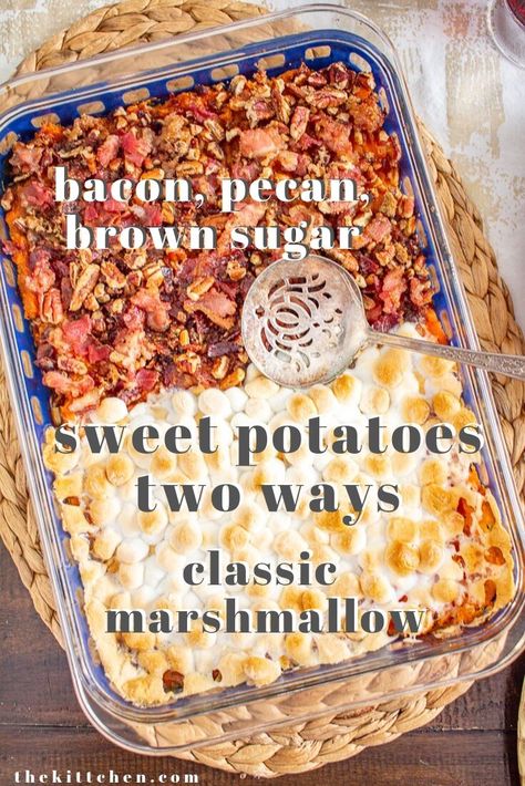 Sweet Potato Casserole With Marshmallows Recipe, Sweet Potato Marshmallow Casserole, Brown Sugar Sweet Potatoes, Sweet Potato Casserole With Marshmallows, Marshmallow Topping, Pecan Crumble, Recipes With Marshmallows, Pecan Recipes, Thanksgiving Sides