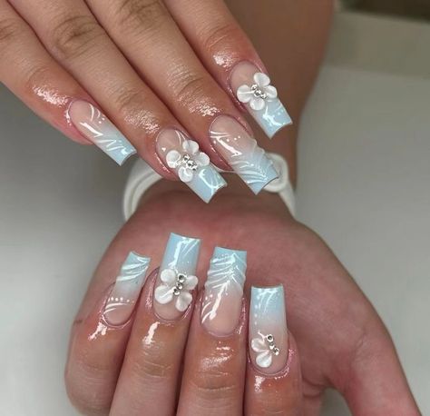 Hello welcome to my shop. I only use high-quality materials to create a luxurious nail press that you can trust to be strong and long-lasting. Hope you can find your favorite nails. My nails will last: Use adhesive sheets (provided with nail kit) for 1-2 days Use nail glue for 2-3 weeks. All nails can be reused multiple times if you take good care of them. If you would like a custom size, please fill out the personalization section under product options. If you're not sure how to measure your na Nails With Gel Designs, Nails Acrylic Designs Blue, Acrylic Nails 3d Flowers, 3d Flower Nails Acrylics, Cute And Simple Nails, Hand Drawn Nails, Nails 3d Flowers, Blue Flower Nails, Gift Nails