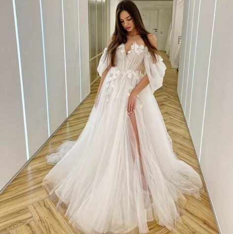 Wedding Dresses Fairy, Wedding Dresses 3d Flowers, Boho Bride Dress, Dresses Fairy, Backless Bridal Gowns, Wedding Guest Gowns, Prom Dresses 2022, Beach Bridal Gown, Formal Wear Dresses