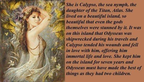 Calypso the sea nymph Calypso Goddess Mythology, Calypso Goddess, Calypso Aesthetic, Goddess Mythology, Sea Nymph, Fae Folk, Greek Sea, Goddess Of The Sea, Goddess Aesthetic