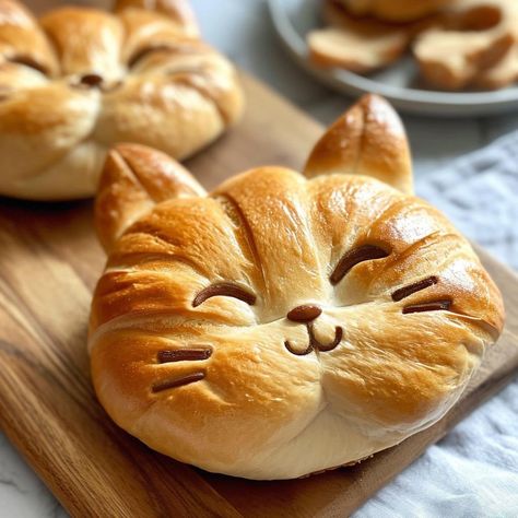 Cat Bread, Pastry Design, Kitchen Ingredients, How To Make Biscuits, Food Shapes, Bread Shaping, Amazing Food Art, Kawaii Cooking, Easy Food Art