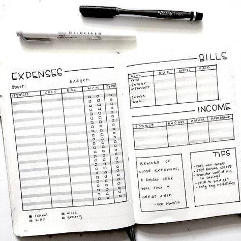 19 Creative Bullet Journal Ideas For Personal Finance - OurMindfulLife.com //Savings tracker/Budget planner/Bill tracker/Debt payoff tracker/Income tracker/no-spend bullet journal/creative bullet journal ideas/finance planning/finance planners/finance organization/money management//bullet journal inspirations/ habit tracker/bullet journal for money/money tracker/college bullet journal/bullet journal tips/bullet journal saving goals/money goals/spending trackers/bullet journal list ideas/ Bullet Journal Expenses, Creative Bullet Journal Ideas, Bullet Journal Savings, Bullet Journal Budget, Bullet Journal Lists, Finance Bullet Journal, How To Bullet Journal, Habit Tracker Bullet Journal, Journal Lists