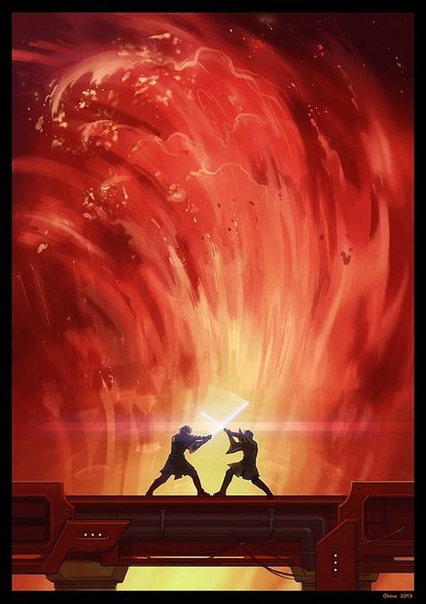 Battle on Mustafar. Anakin Vs Obi Wan, Star Wars Painting, Anakin Vader, Star Wars Background, Star Wars Anakin, Chosen One, Star Wars Tattoo, Star Wars Film, Star Wars Wallpaper