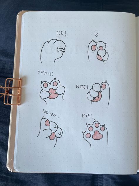 #bulletjournal #paws #paw #cat #catlover Cat Paw Doodle, Cat Bullet Journal, Cat Journal, Paw Cat, Doodle Sketchbook, Journal Stuff, Notebook Ideas, Bullet Journal Design Ideas, Dot Journals