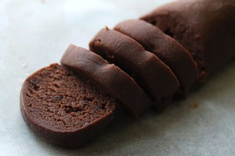 Double Chocolate Slice and Bake Cookies (Just 5 ingredients) ⋆ The Gardening Foodie Double Chocolate Chip Cookie Recipe, Slice And Bake Cookies, Sweetened Condensed Milk Recipes, Chocolate Slice, A Glass Of Milk, Condensed Milk Recipes, Double Chocolate Chip Cookies, Double Chocolate Cookies, Cocoa Cookies