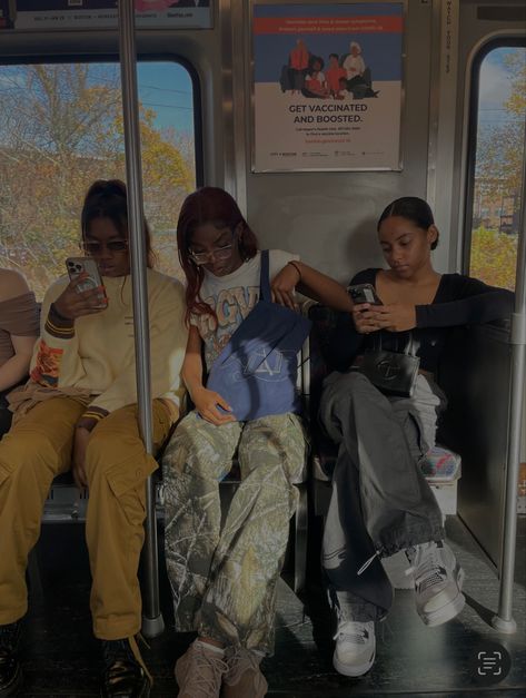 aesthetic | train | friends | trio | outfits | fashion | train rides | Riding The Train Aesthetic, Train Pictures Instagram, Train Pictures Aesthetic, People On Train, Train Ride Aesthetic, Trio Outfits, Train Outfit, Friends Trio, Aesthetic Train